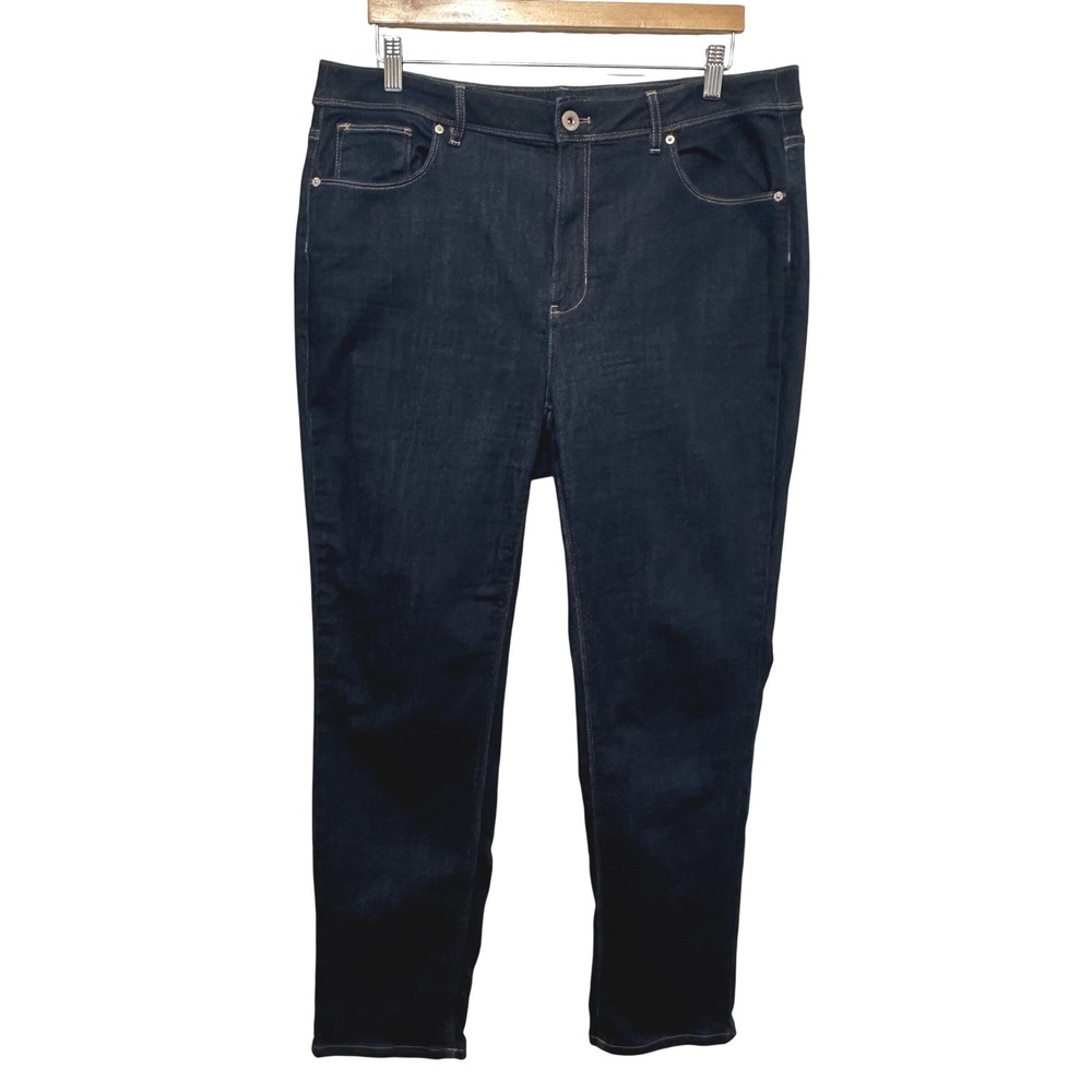 J. Jill Denim Dark Wash Jeans Womens 18‎ High Rise Straight Leg Stretch Casual